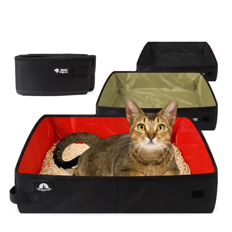 Caixa de areia portátil dobrável para gatos
