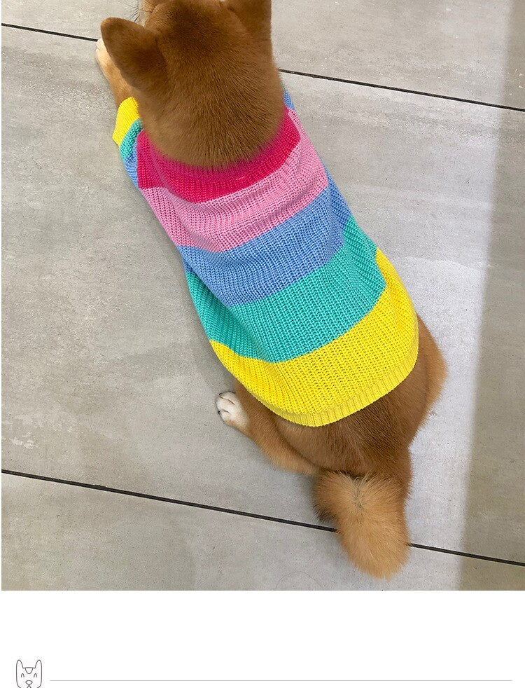 Suéter listrado para cachorro